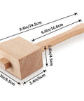 9.6 Inch Solid Beechwood Mallet For Damage Free Striking In Woodworking Wood Carving Leather Work And General Carpentry Projects, dimensions shown