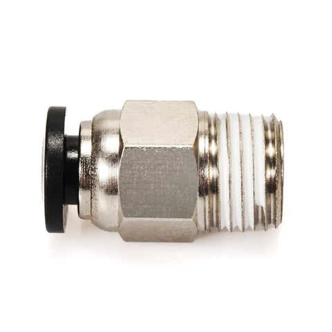 Go-To Pneumatic PC4-M10 Bowden Tube Fittings Straight Quick Connectors for E3D V6 Bowden Extruder PTFE Tube 4mm OD Ender-3 Ender-3 V2 CR-10 Compatible 1.75mm Filament Printers Pack of 10 metal PC4-M10 fitting with black release collar