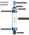 Pneumatic 16mm Bore 50mm Stroke Air Cylinder Double Acting With Aluminum Body Y Connector and fittings labeled parts