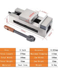 Beefy Heavy Duty CNC Vise 4 Inch 6 Inch With Quick Adjust Slide Bar One Piece Integrated Angle Fixed Milling Fixture For Milling Machines And Precision Machining Projects At Hardware Stores, 4 inch cast iron, top view with handle