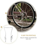 Adjustable Dual Leg Bike Kickstand with Non Slip Feet for Quick Release Tires Universal Metal Bicycle Stand attached to rear wheel.