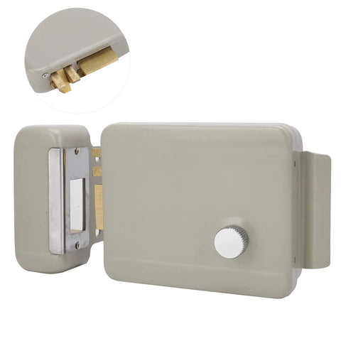 Electric Door Strike Lock Kit Offering Straight Up Dependable Two Way Talk Communication For Easy Access Control Nine To Twelve Volt Electromagnetic Security Strike with iron housing.