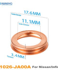 20 Piece Oil Drain Plug Crush Washer Kit 11026 JA00A For Nissan Infiniti Copper C2680H Washers With 17.6mm Outer Diameter 11.1mm Inner Diameter 3.4mm Thick For Leak Free Oil Changes, copper washer dimensions