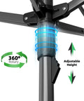 Heavy Duty Outdoor Umbrella Drying Rack With 360 Degree Rotating Drying Arms Height Adjustable Clothesline For Large Blankets And Sheets