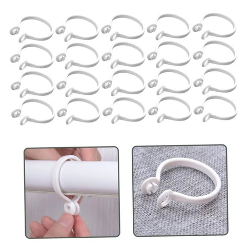60 Pack Plastic Curtain Rings For Rods Thick Durable Construction With Smooth Glide For Heavy Curtains Easy Install