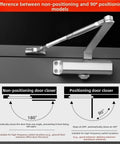 Heavy Duty 25 to 85Kg Door Closer With Adjustable Speed Quiet Soft Close Hydraulic Buffer, Aluminum Alloy Silver Finish, comparison