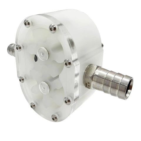 Intersumai 6 Tooth Gear Pump Head For Viscous Liquid Transfer Honey Peanut Butter Food Grade 304 Stainless Steel PP Silicone Seal Low Shear Consistent Flow Gallon Per Minute Pails Cylinders