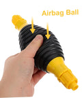 Portable Transfer Pump For Trucks, Cars, And Boats - Manual Siphon Pump For Fast Liquid Transfer, Easy Extraction, No Spill Design, Anti Leak Air Feature, Great For Yachts And Heavy Equipment Tools, black airbag ball with yellow fittings
