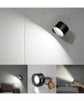 Rechargeable Magnetic LED Reading Light Wall Sconce with Touch Control illuminating a room with a 360 Degree Rotation feature.