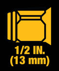 Illustration showing 1/2 inch (13 mm) size, related to 20V Max Cordless 1/2 Inch Impact Wrench With 4 Speed High Torque Beefy Brushless Motor