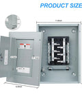 Built Different 12 Space 125A Main Lug Load Center With 120V 240V Circuit Breaker Panel Indoor Steel Enclosure dimensions labeled.