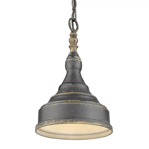 Keating Mini Pendant Light In Antique Black Damp Rated Ceiling Fixture With Warm Cream Interior To Brighten Up Sinks Or Kitchen Islands And Grouping, Modern Farmhouse Style