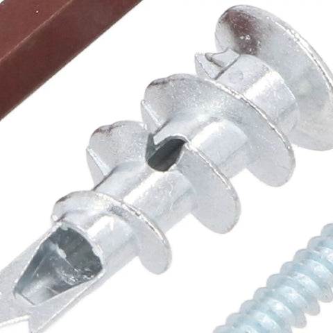Heavy Duty Wall Anchor Kit With Screws And Drill Bits Zinc Alloy Self Drilling Drywall Anchors For Drywall Plaster Hollow Doors And Mirrors Holds Up To 50 Lb Per Anchor No Pre Drill Installation Great For Shelves, zinc alloy anchors close-up