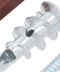 Beefy Hollow Wall Anchors Kit With 50 Zinc Drywall Anchors, 50 Screws, And Drill Bits Self Drilling, Tough Mounts For Pics, Shelves, Artwork, And Hollow Doors, Includes Reusable Storage Box; close-up of zinc drywall anchors