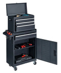 Heavy Duty Metal Rolling Tool Cart With Drawers For Power Tools And Workshop Organization Black On Wheels Large Garage Storage Cabinet With Four Rugged Wheels