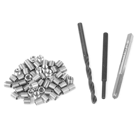 50 Piece M4 Thread Repair Kit With Stainless Steel Thread Inserts, DIY Friendly Helicoil Style Tool Set For Restoring Damaged Threads