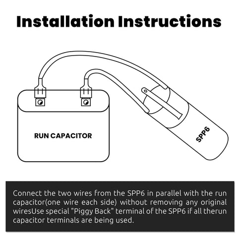Installation instructions for Hard Start Kit For Air Conditioners With High Torque Capacitors 115V To 288VAC 2 Pack