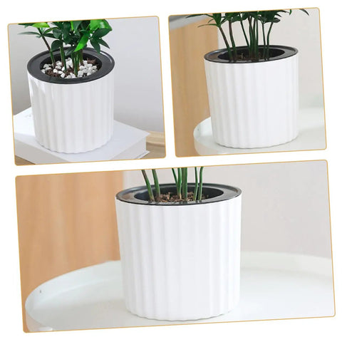 4 Pack Self Watering Orchid Pots With Drainage Holes For Indoor Plants And Herbs White Plastic Planters For Orchids And Small Flowers Easy Care Low Maintenance Gardening Supplies white plastic orchid pot