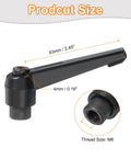 Two Pack M8 Adjustable Knob Handles With Female Thread Push Button Ratchet Quick Release Locking Rotating Bolt, 63mm Lever