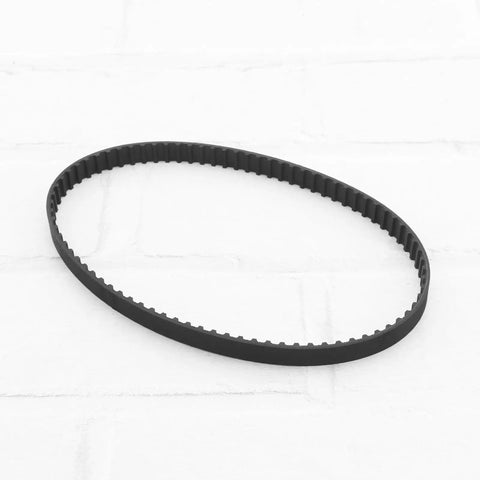 Two Pack 160XL037 Timing Belts 50 Tooth 10mm Wide 406mm Perimeter Cogged Rubber Drive Belt With Fiberglass Cord For Heavy Duty Industrial Machines Replacement Black on a white background