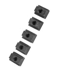5 Piece Beefy M6 T Slot Nuts Set Black Oxide Carbon Steel Threaded Inserts For Aluminum Profiles lined up