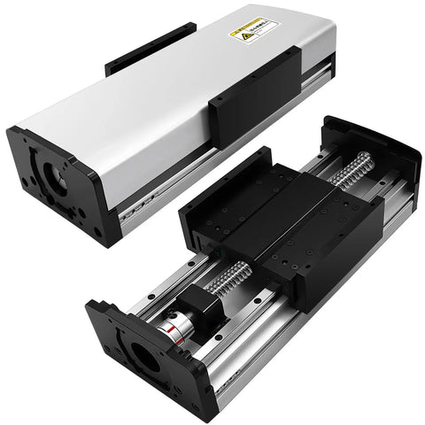 Beefy Heavy Duty Linear Rail Guide System Dustproof 265 Lb Load 8 Inch Stroke 200mm Travel 2005 Ballscrew dual guide rails