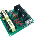 Beefed Up 150W Ultrasonic Cleaner Driver Board Kit with 3 transducers, 220V 40KHz PCB master set, circuit board components view.