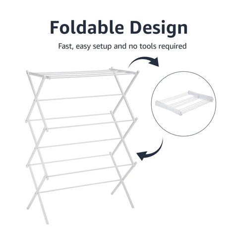 No Sweat Collapsible Indoor Clothes Drying Rack With Solid Steel Frame Folds Flat For Tiny Apartment Spaces Saves Energy Bills And Keeps Wrinkles Away For Chill Days
