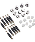 Cam Lock Fasteners Connector Set Including 32 Plastic Dowels, 24 Cam Bolts, And 24 Nuts For Cabinet And Wardrobe Assembly