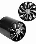 Dual Turbine Air Intake Turbonator Performance Kit For Most Vehicles Fuel Saver System Universal Acceleration Enhancement Black