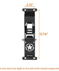 Heavy Duty Kickass Door Hinge Steps For Jeep Wrangler Jk Jku Roof Rack Access With Integrated Bottle Opener Rock Hard Serrated Grip Off Road Upgrade Pack Of Two, showing dimensions 2.13" x 13.74", black steel design.