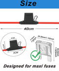 Built Tough 2 Pack 6 Awg Maxi Fuse Holder With Two 80 Amp Fuses For Car Truck Boat Rig Heavy Duty Circuit displayed sizes and dimensions.