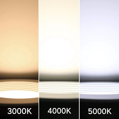 Dope 5/6 Inch Dimmable LED Can Light Kit - 5000K daylight color comparison with 3000K and 4000K settings shown