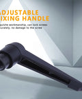 Heavy Duty Four Piece Adjustable Clamping Handles With Female Thread Locking Knobs In Durable Black Stainless Steel close-up of adjustable fixing handle.