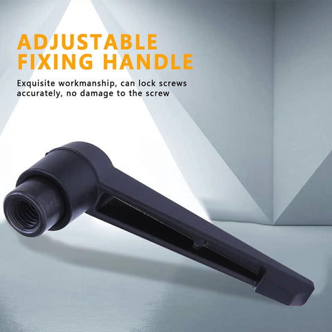 Heavy Duty Four Piece Adjustable Clamping Handles With Female Thread Locking Knobs In Durable Black Stainless Steel close-up of adjustable fixing handle.