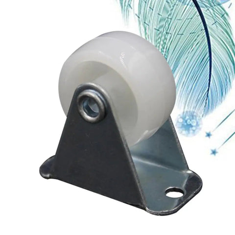 12 Pcs White PP Nylon Chair Caster Wheels for Office Furniture 1 with metal bracket and transparent wheel design.