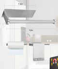 Magnetic Paper Towel Holder With Rotatable Brushed Steel Finish And Strong Magnetic Backing For Large Towels in kitchen setting