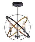 Three Light Farmhouse Dope Vintage Chandelier With Industrial Chrome Matte Finish E12 Base Semi Flush Mount Ceiling Light Fixture