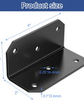 Badass Galvanized L Brackets For Wood 2X4 Inch Corner Braces Heavy Duty Angle Hardware For Deck Framing And Thick Beam Support 15 Piece Rust Proof Steel Kit dimensions 4x2 inches with hole placements.