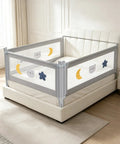 Queen Size Toddler Bed Guard Rails 3 Pack With Headboard Rod, Height Adjustable 2 To 13 Inches for All Mattress Types