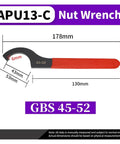 Premium ER16 ER20 ER25 ER32 Collet Chuck Spanner Wrench for CNC Milling Machine Lathe Tools, APU13-C nut wrench with ergonomic grip.