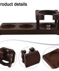 Game Changer Wooden Espresso Tamping Station Adjustable Fits 51 To 58 Mm Portafilter with secure holder and storage space.