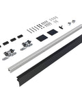 5 Foot Sliding Barn Door Hardware Track Kit Aluminum Alloy Box Rail System For Classic Modern Interior Single Wooden Door Low Clearance Black