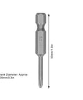 Top Tier 10PCS Set Of 3mm Magnetic Phillips Screwdriver Bits, Heavy Duty Alloy Steel Power Tool Drill Tips That Grip Tight For Any DIY Fix Or Repair Job Around The House Today. 50mm bit, 6.35mm shank