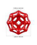 Red Cast Iron Shutoff Valve Handles Pack Of 10 With Flat Bottom Design showing dimensions for industrial use