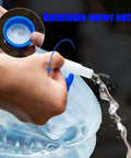 Close-up of spigot on Collapsible Water Jug With Spigot For Camping And Hiking, Space Saving 10L Portable Water Storage Bottle