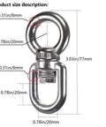 Heavy Duty Workhorse Bearing Swivel With 360 Degree Rotation And 820 Lb Capacity, size details, steel construction for outdoor use.