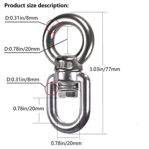 Heavy Duty Workhorse Bearing Swivel With 360 Degree Rotation And 820 Lb Capacity, size details, steel construction for outdoor use.
