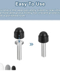 20 Pack Black Plastic M8 Hex Nut Caps, Dome Acorn Bolt Covers, No Sweat Weatherproof Hex Head Protectors For Heavy Duty Rigging And Impeccable Equipment Finish demonstration of installation on a bolt.