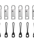 Detachable Metal Zipper Pull Replacement Kit With Six Heads And Six Extension Cords For Backpacks Jackets Luggage Boots And Tents